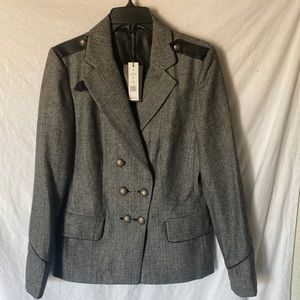 Walter Baker Gray/Black Houndstooth Double Breasted Blazer New w/tags